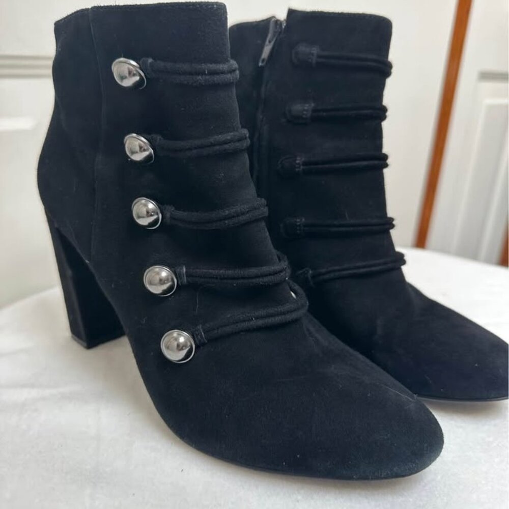Banana Republic Black Suede Ankle Boots – Size 7.5